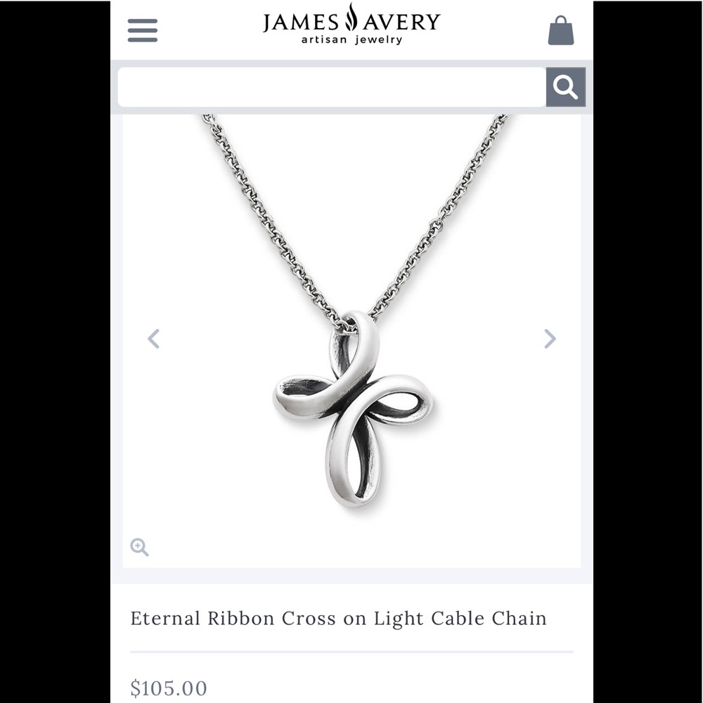 James Avery Eternal Ribbon Cross Necklace